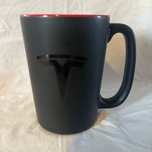 Tesla Matte Black Mug with Red Interior